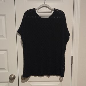 Torrid Black Short Sleeve Textured Tee - Transparent